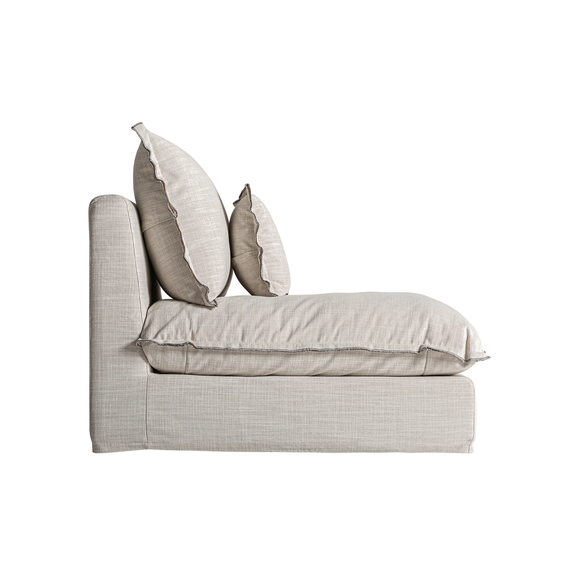Canapea din Poliester, Spuma si Lemn de Pin, Alb-crem, 98x108x93 cm, Stil Clasic - VicalHome 35596 [12]