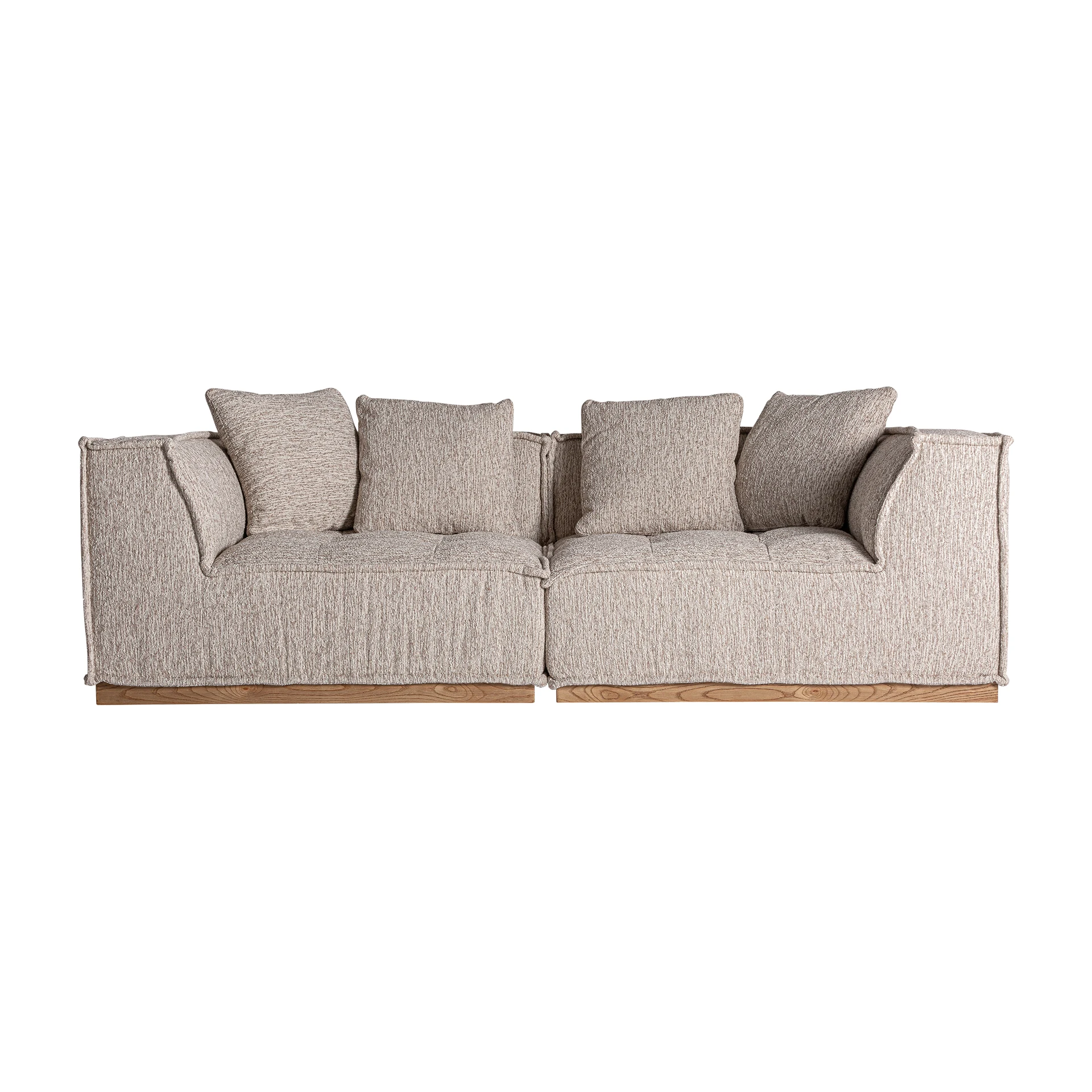 Canapea din Poliester si Lemn de Pin, Bej, 122x122x84 cm, Stil Art Deco - VicalHome 34464 [27]
