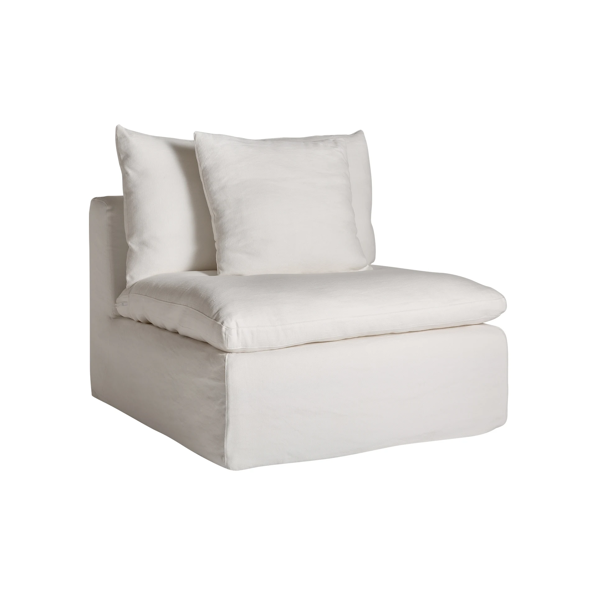 Canapea din In, Bumbac si Spuma, Alb, 90x100x84 cm, Stil Art Deco - VicalHome 35112 [8]