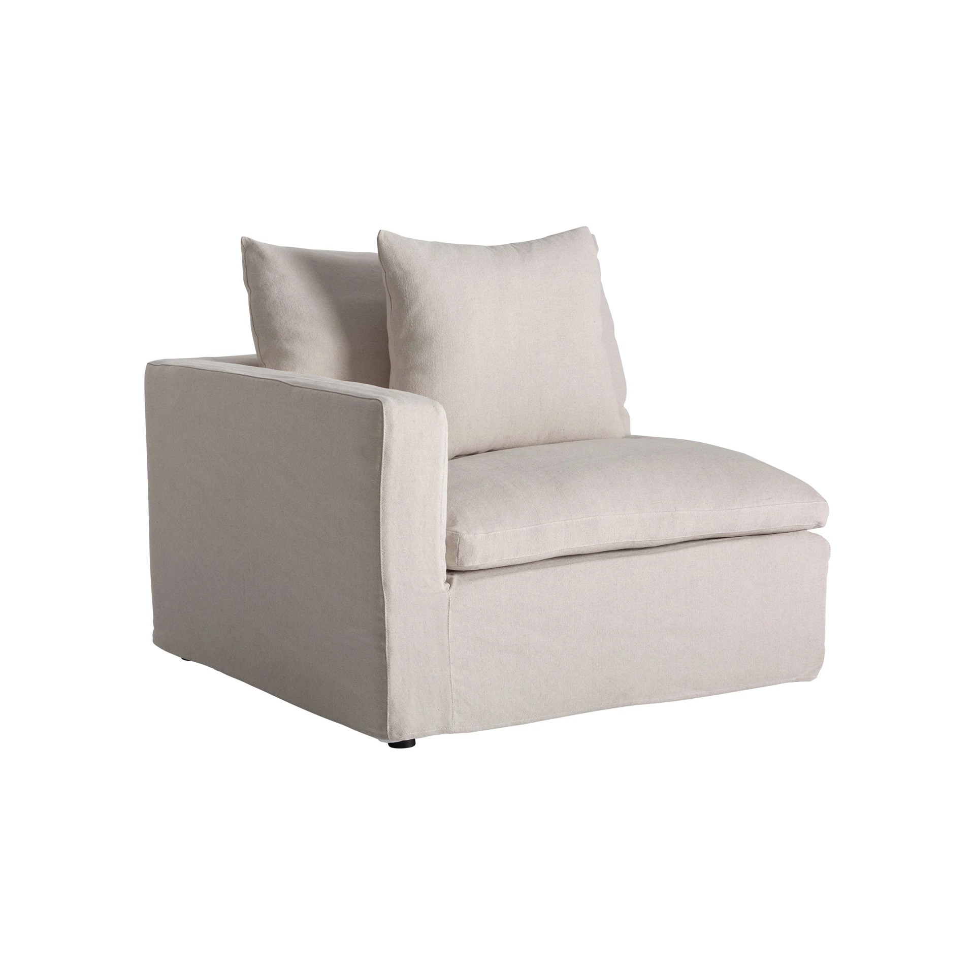 Canapea din Bumbac, In si Spuma, Alb-crem, 103x100x84 cm, Stil Contemporan - VicalHome 37400 [2]