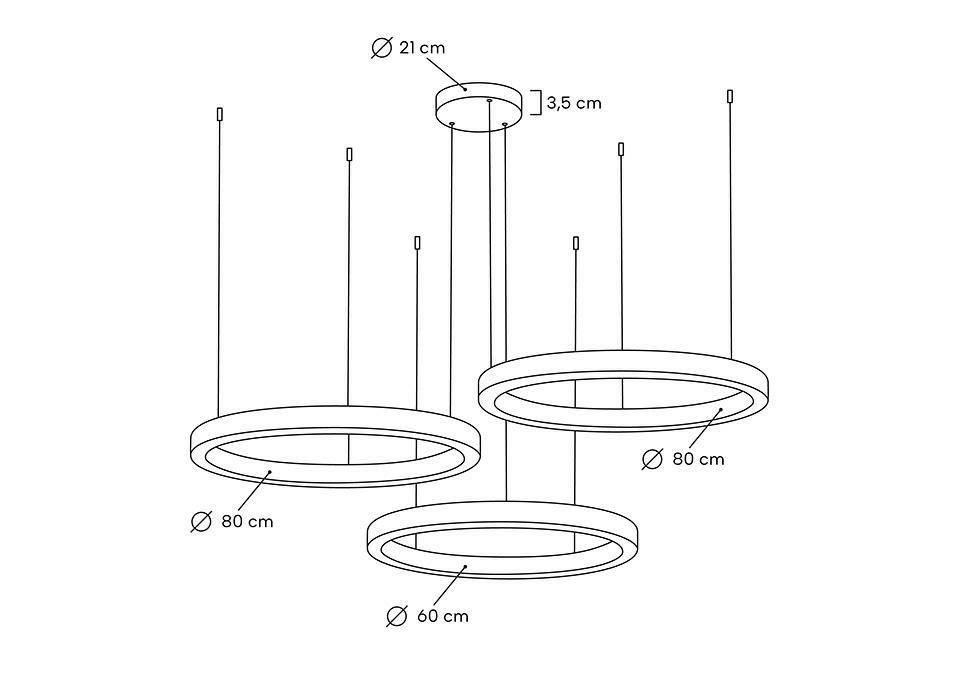 Pendul Ring 60 160x160x200 cm, Oțel Inoxidabil Auriu - Moosee [6]