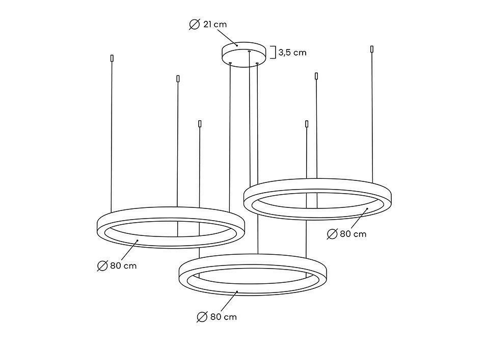 Pendul Ring 80 160x160x200 cm, Auriu - Moosee [6]
