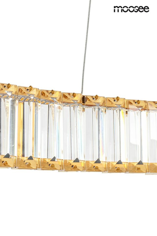 Lustră Liberty 100 101,5x101,5x257 cm, Sticlă Cristalină Auriu - Moosee [3]