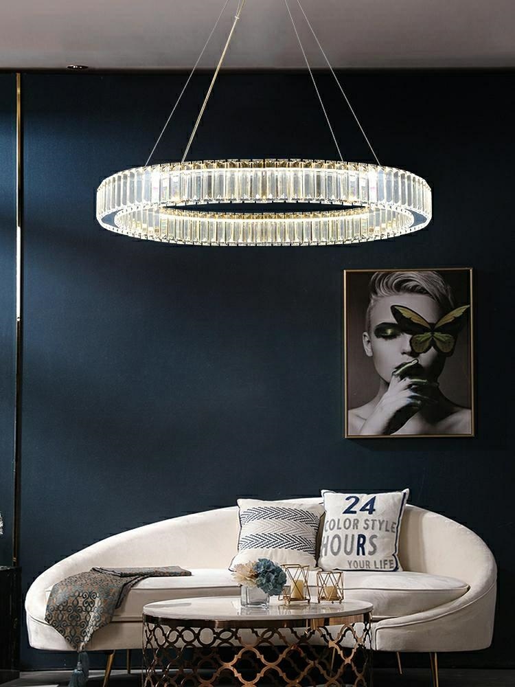 Lustră Liberty 100 101,5x101,5x257 cm, Sticlă Cristalină Auriu - Moosee [9]