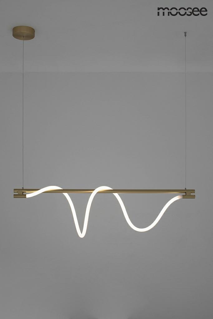 Pendul Serpiente 120 121x15x231 cm, Oțel și Țesătură Auriu; Alb - Moosee [10]