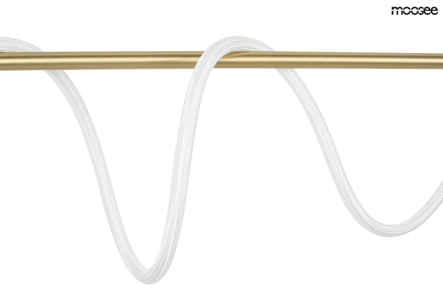 Pendul Serpiente 120 121x15x231 cm, Oțel și Țesătură Auriu; Alb - Moosee [4]