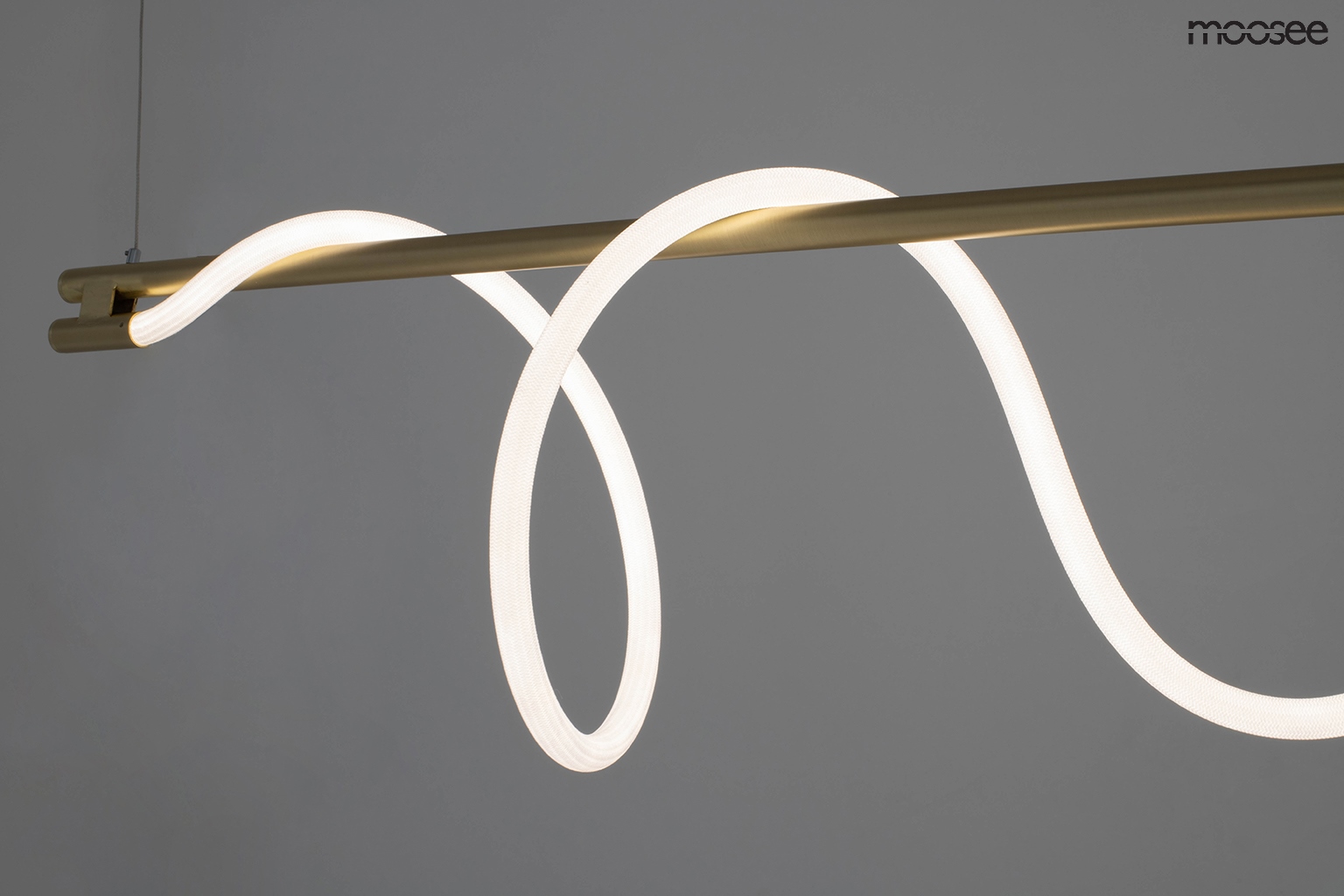 Pendul Serpiente 120 121x15x231 cm, Oțel și Țesătură Auriu; Alb - Moosee [8]