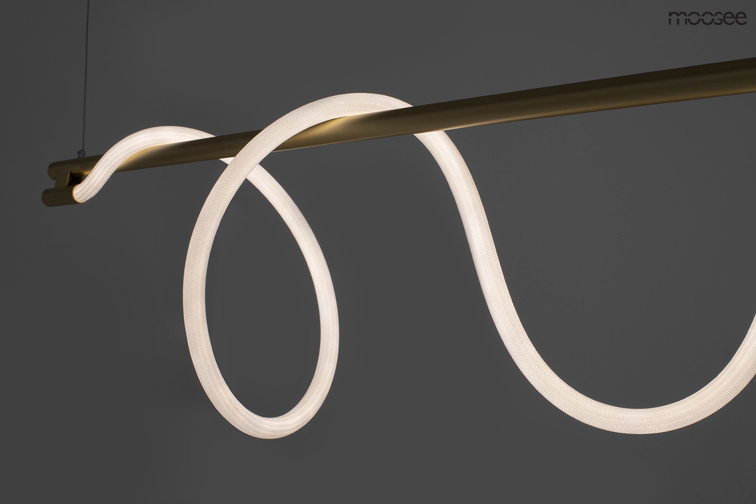 Pendul Serpiente 120 121x15x231 cm, Oțel și Țesătură Auriu; Alb - Moosee [9]