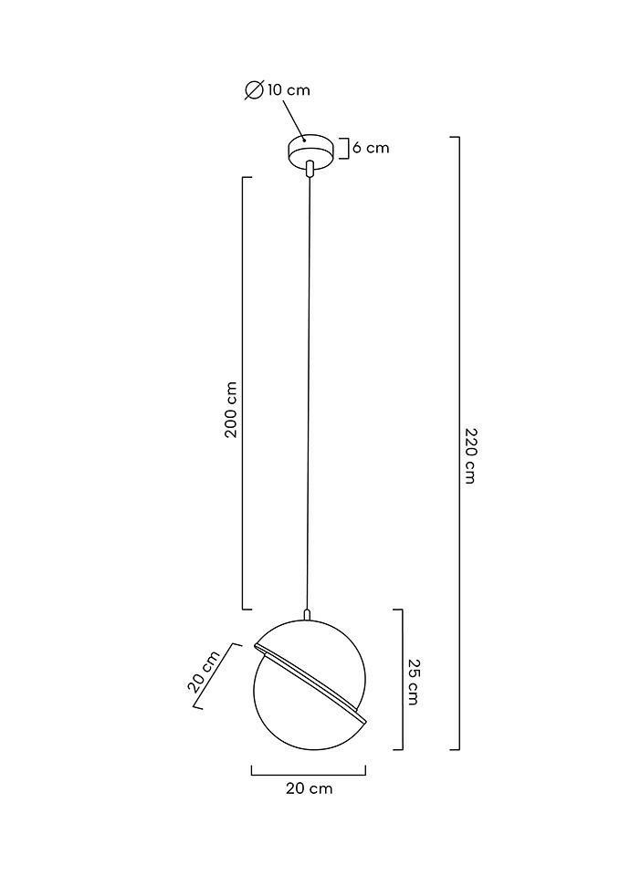 Pendul Globe 20x20x220 cm, Metal și Acril Auriu Periat Metal - Moosee [11]