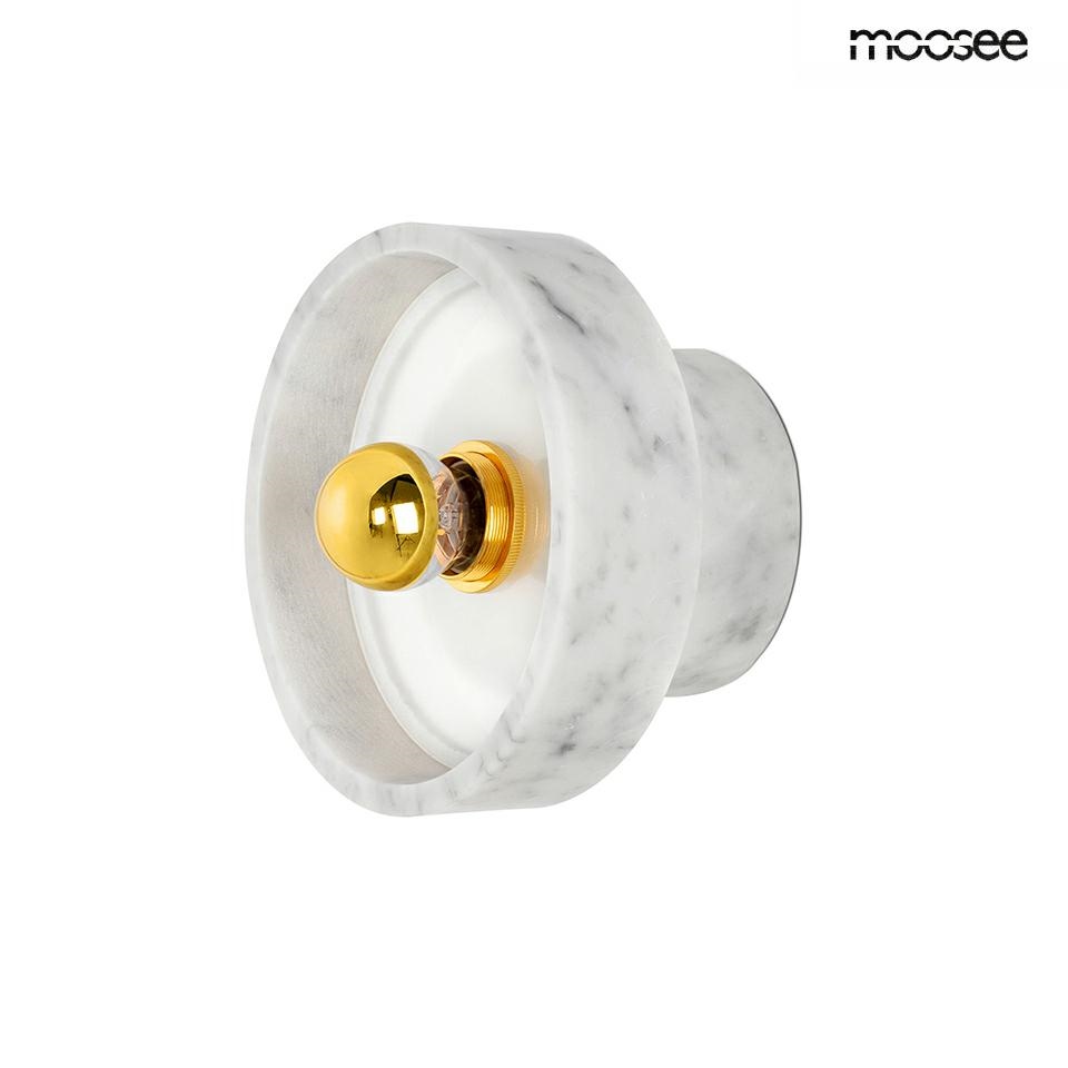 Produse - Aplică Arco 18x12x18 cm, Deschis Marmură Alb Lucios, Auriu - Moosee