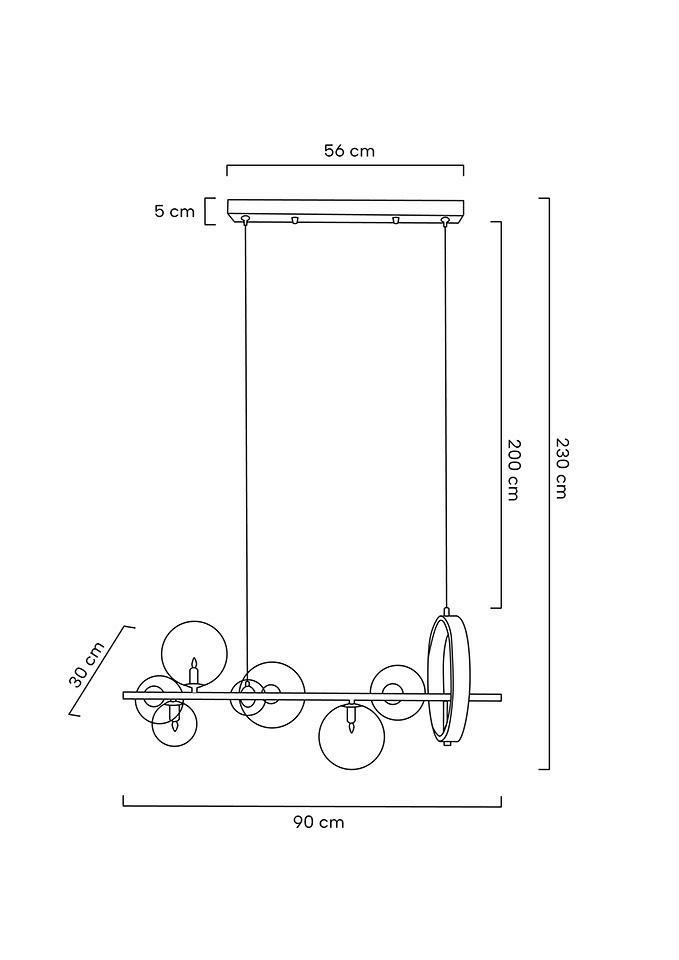 Lustră Alure Line 90x30x230 cm, Metal Negru - Moosee [11]