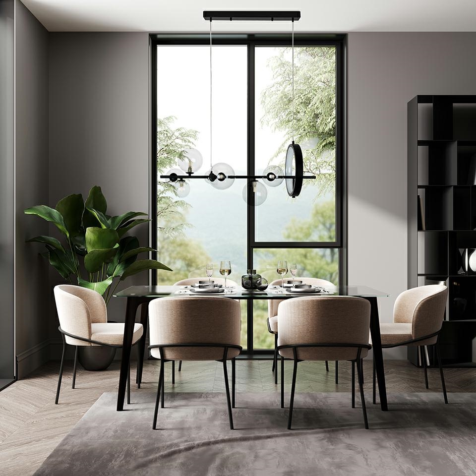Lustră Alure Line 90x30x230 cm, Metal Negru - Moosee [10]