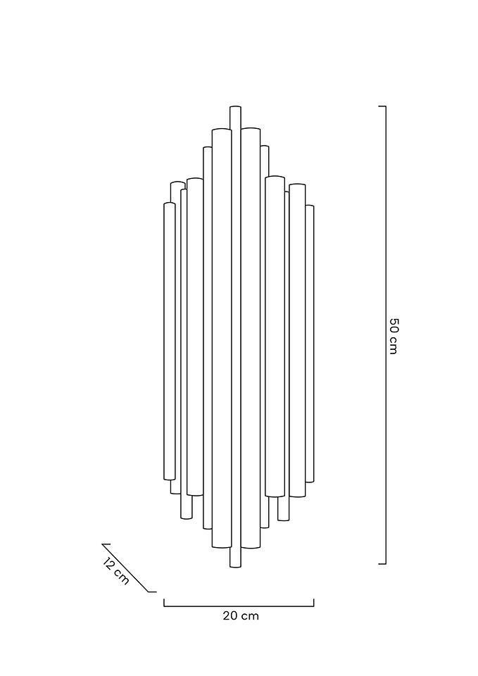 Aplică Harmonic 20x12x50 cm, Oțel Inoxidabil Auriu - Moosee [10]