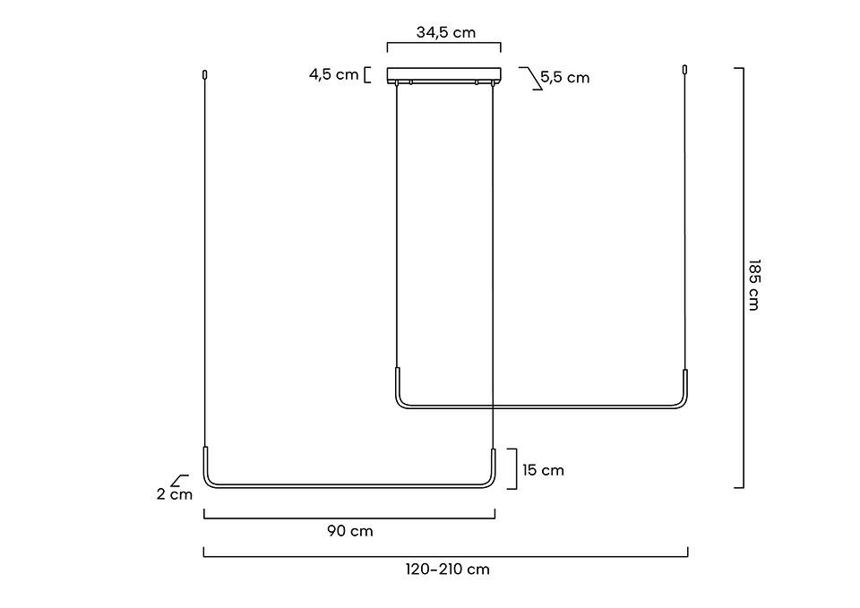 Pendul Shape Duo 120, Aluminiu Negru - Moosee [10]
