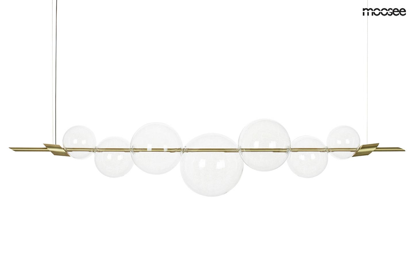 Produse - Pendul Echo 140 145x25x265 cm, Metal și Sticlă Transparentă Auriu - Moosee
