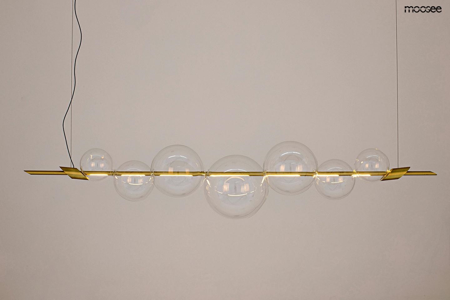 Pendul Echo 140 145x25x265 cm, Metal și Sticlă Transparentă Auriu - Moosee [6]
