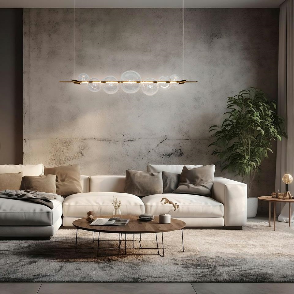 Pendul Echo 140 145x25x265 cm, Metal și Sticlă Transparentă Auriu - Moosee [7]