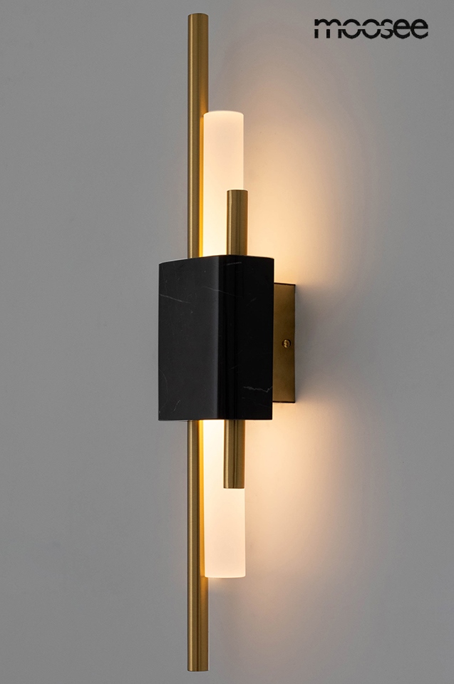 Aplică Evans 9,5x9,5x50 cm, Sticlă Mată Negru - Moosee [2]