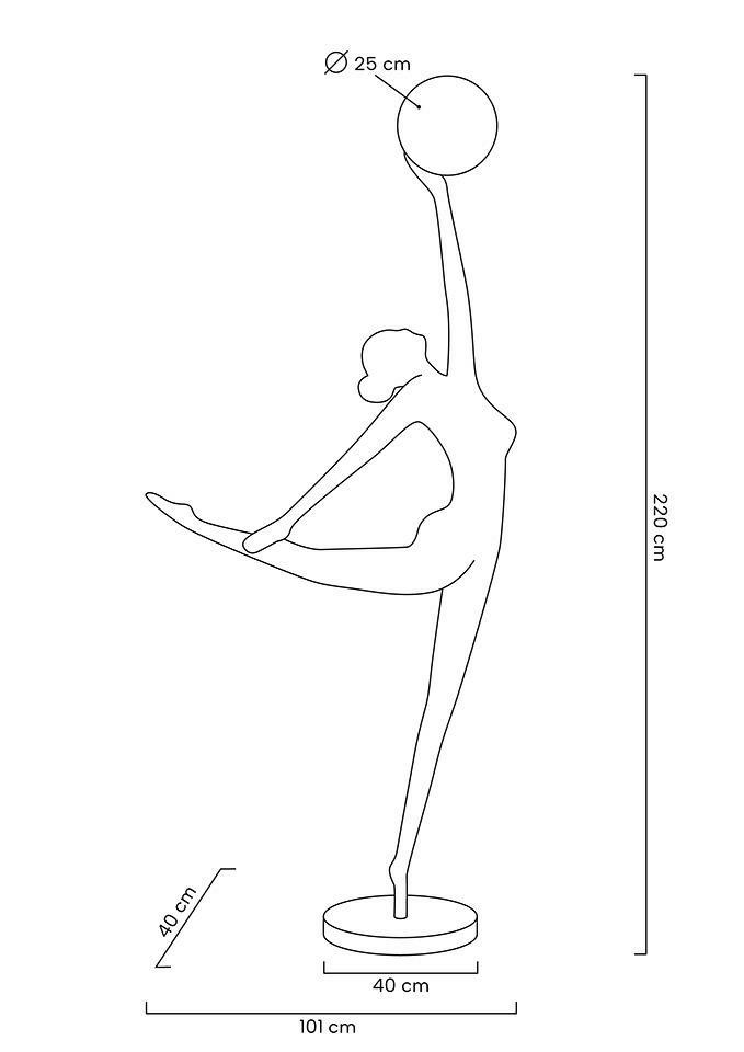 Lampadar Human Ballerina 220, Fibră de Sticlă și Metal - Moosee [13]
