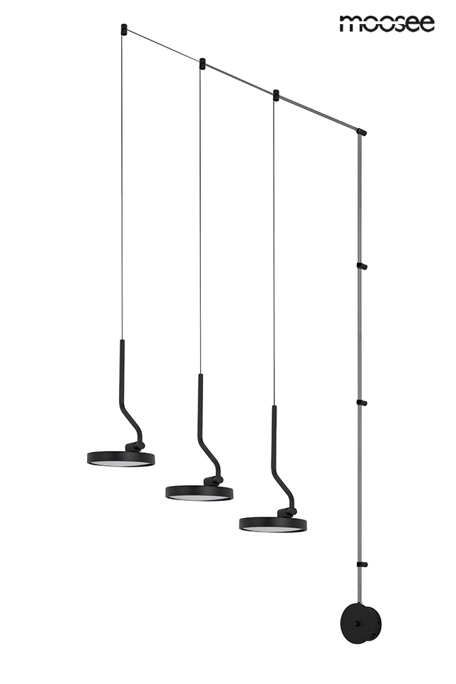 Aplice LED - Aplică Flat 3 100x18x300 cm, Oțel Negru - Moosee