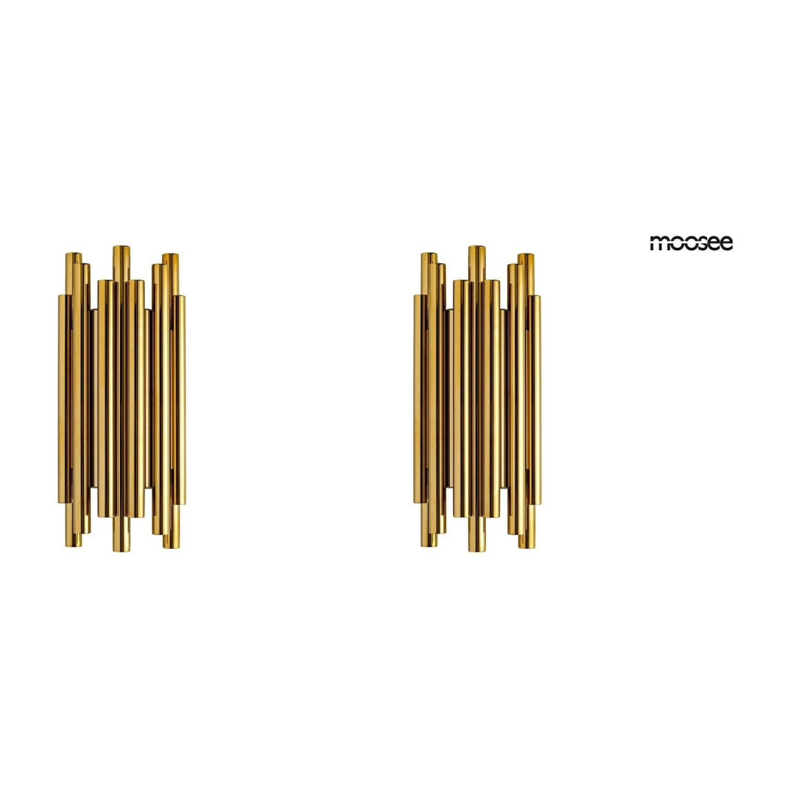 Aplice LED - Aplică Organo 19x10,5x43 cm, Aluminiu Auriu - Moosee