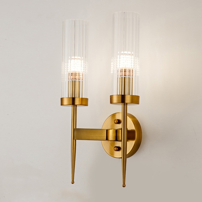 Aplică Torch Twin 23x15x42 cm, Oțel și Cristal Auriu - Moosee [8]