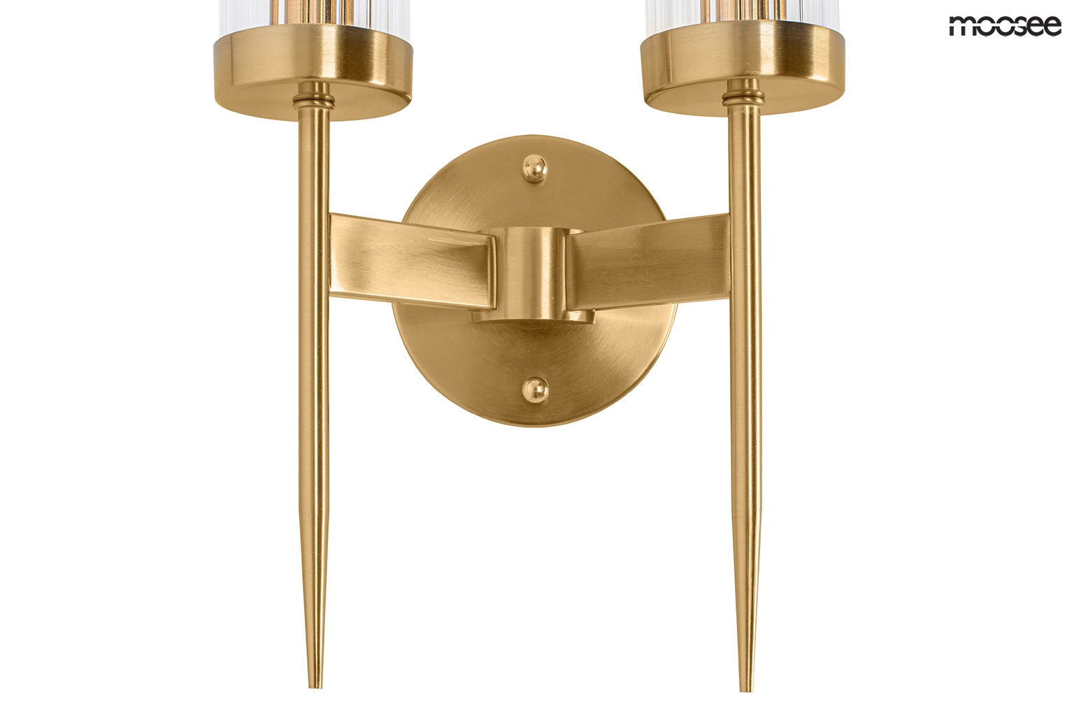 Aplică Torch Twin 23x15x42 cm, Oțel și Cristal Auriu - Moosee [4]