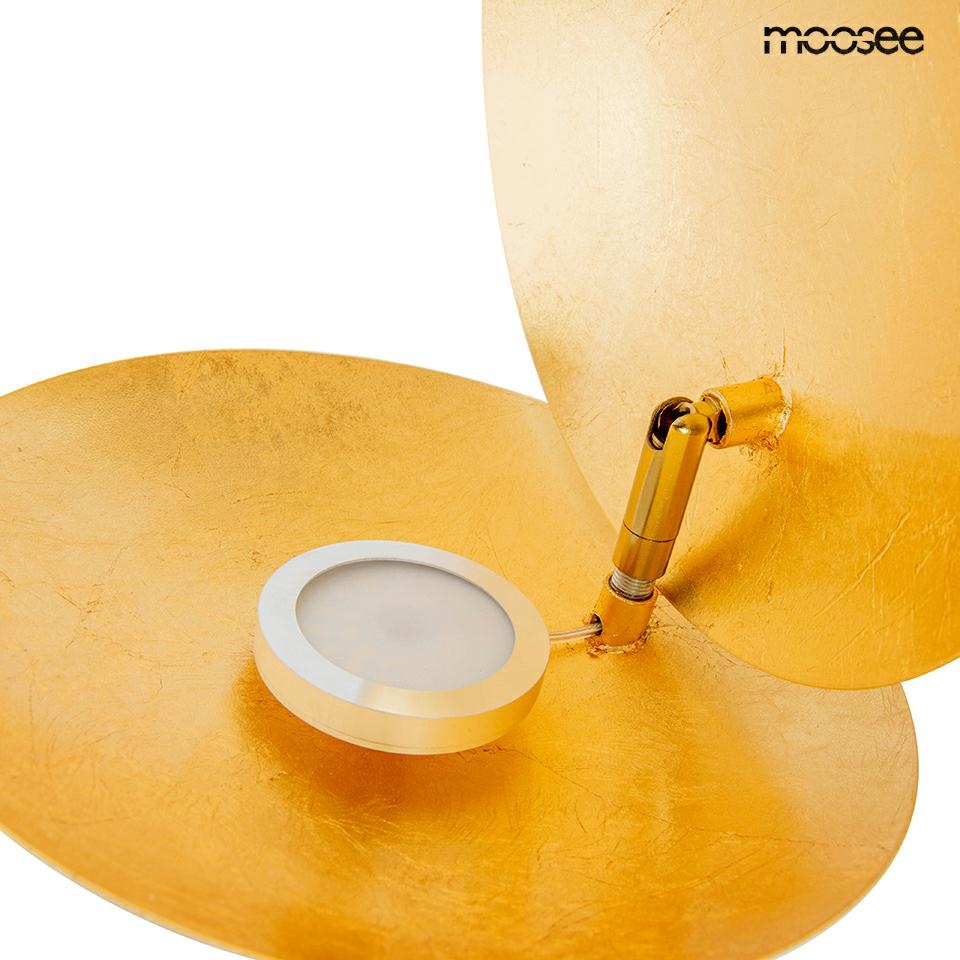 Aplică Eclise 35x22x35 cm, Oțel și Aluminiu Auriu; Alb - Moosee [8]
