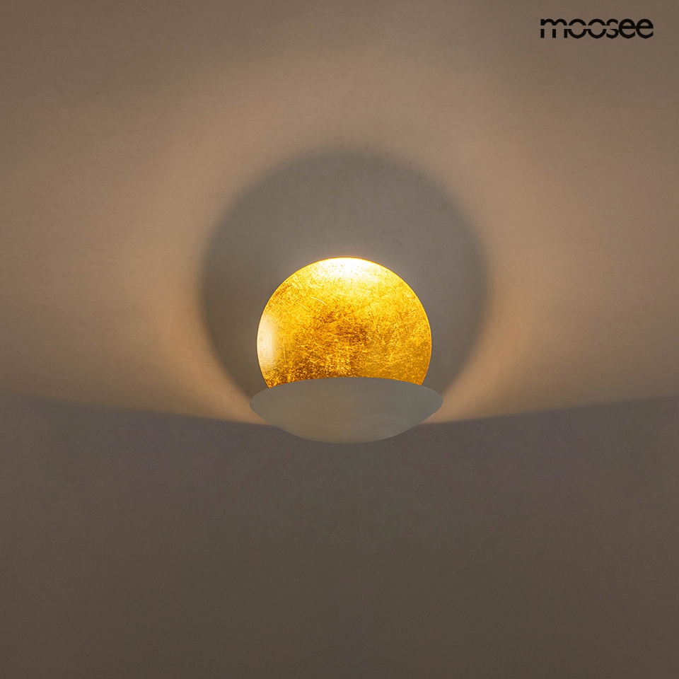 Aplică Eclise 35x22x35 cm, Oțel și Aluminiu Auriu; Alb - Moosee [5]