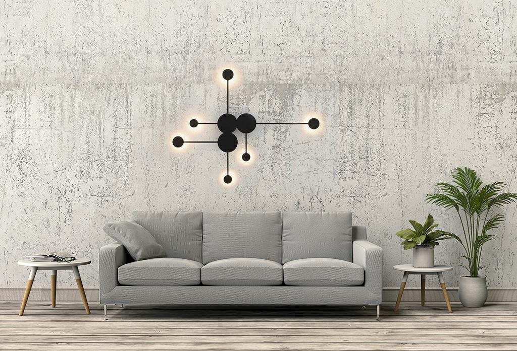 Aplică Shadow Multi 102x5,5x80 cm, Metal Negru Mat - Moosee [6]
