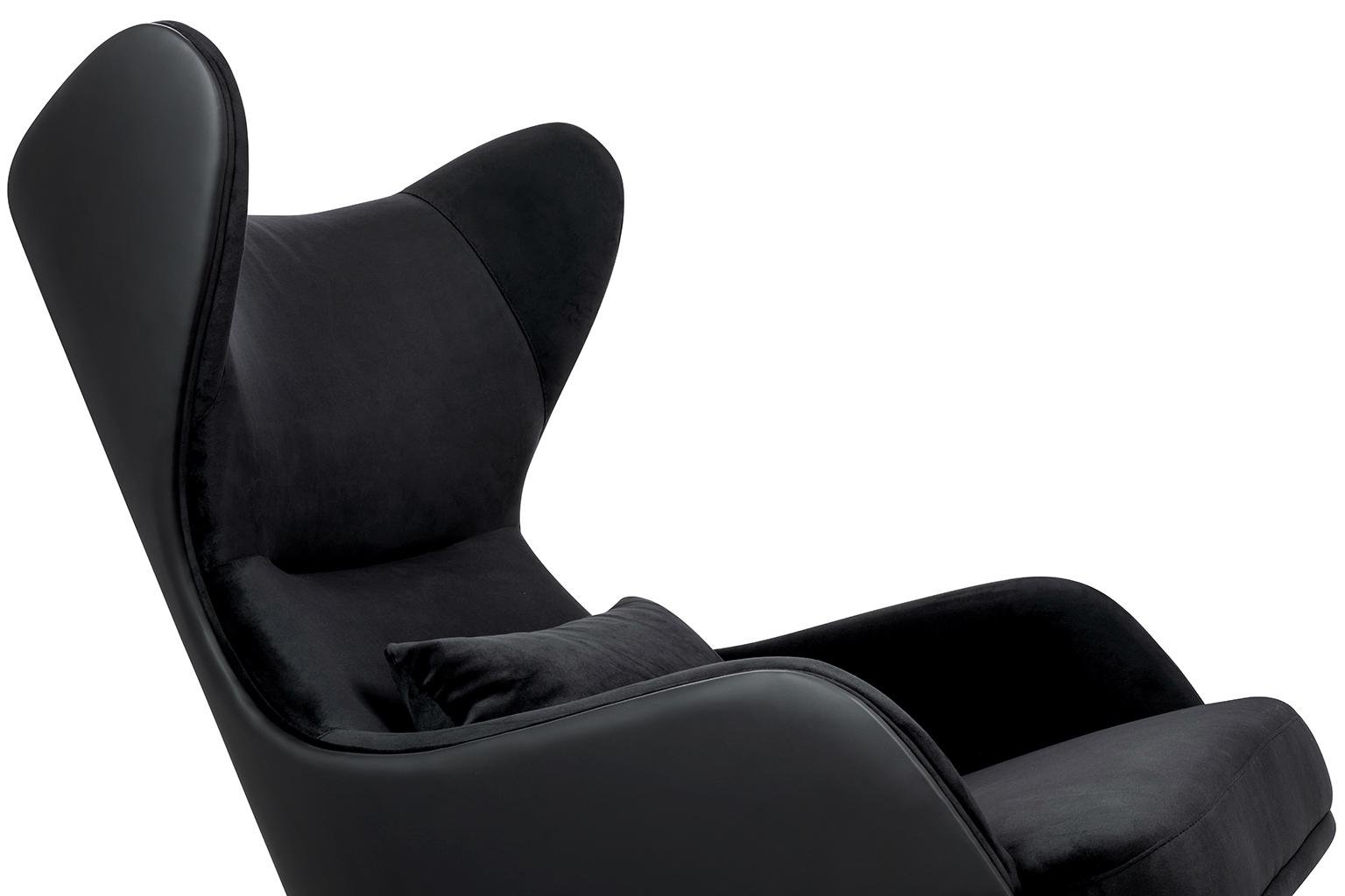 Fotoliu Hampton Velvet 71x90x110 cm, Piele Ecologică Negru Auriu - King Home [6]