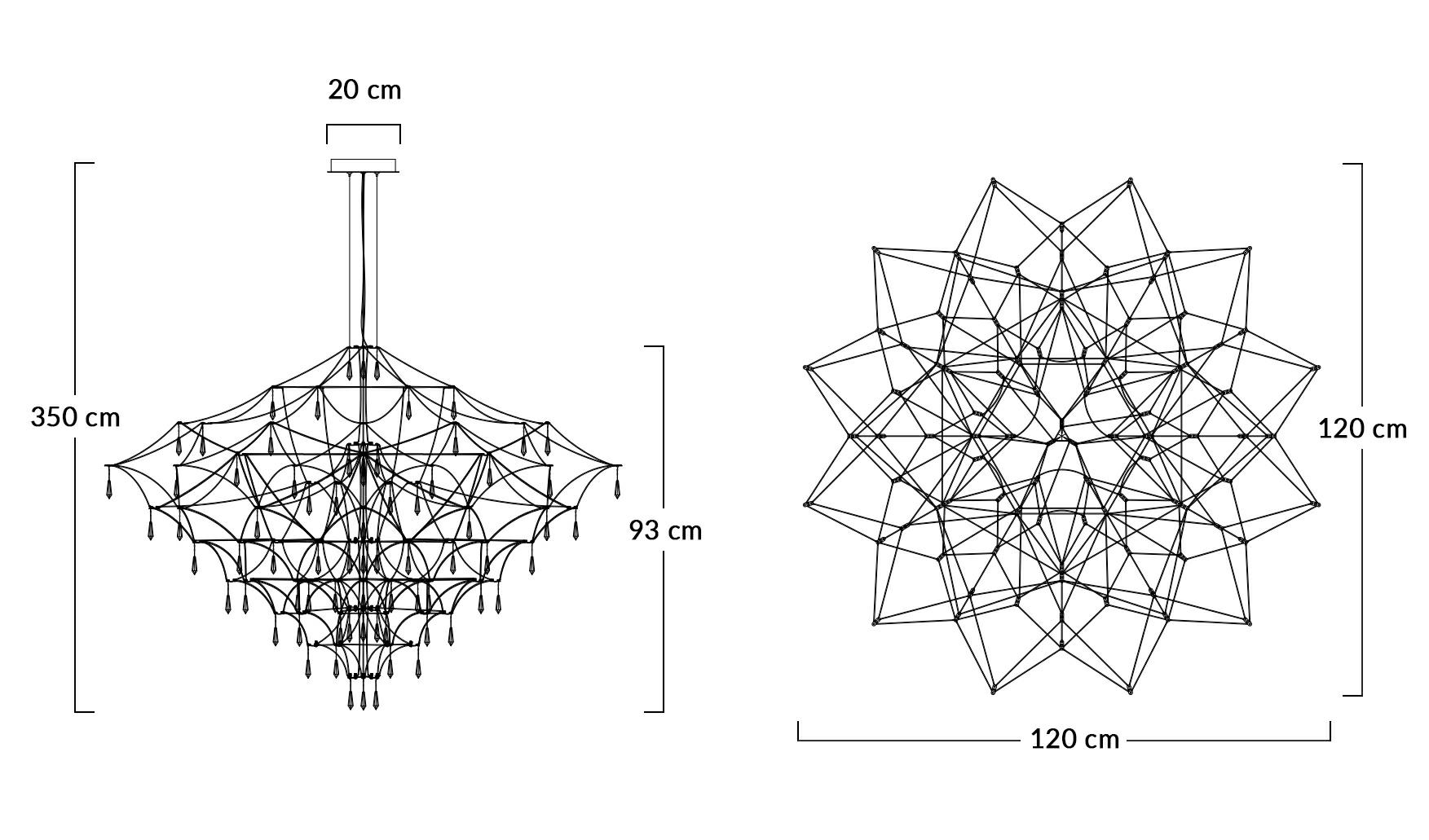 Pendul Constelation 120x120x350 cm, Oțel Auriu Sablare Periată - Moosee [5]