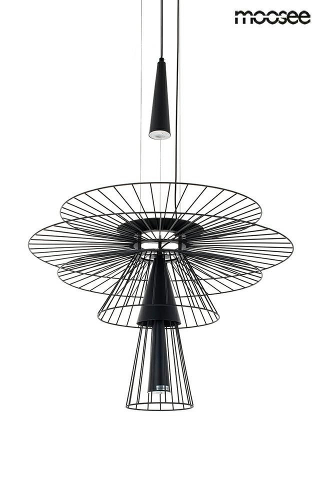 Produse - Lustră Sesto 60x60x250 cm, Metal Negru - Moosee