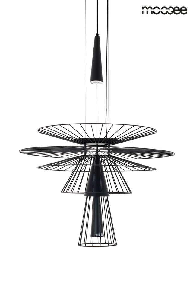 Lustră Sesto 60x60x250 cm, Metal Negru - Moosee [2]
