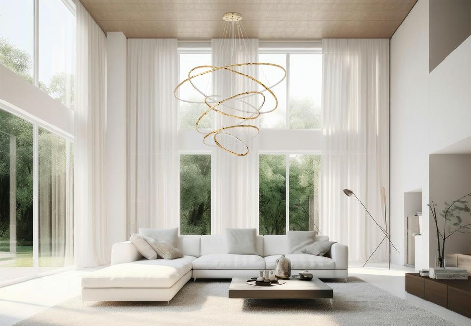 Pendul Ring Slim Xl 120x120x232 cm, Oțel Auriu Lucios - Moosee [14]