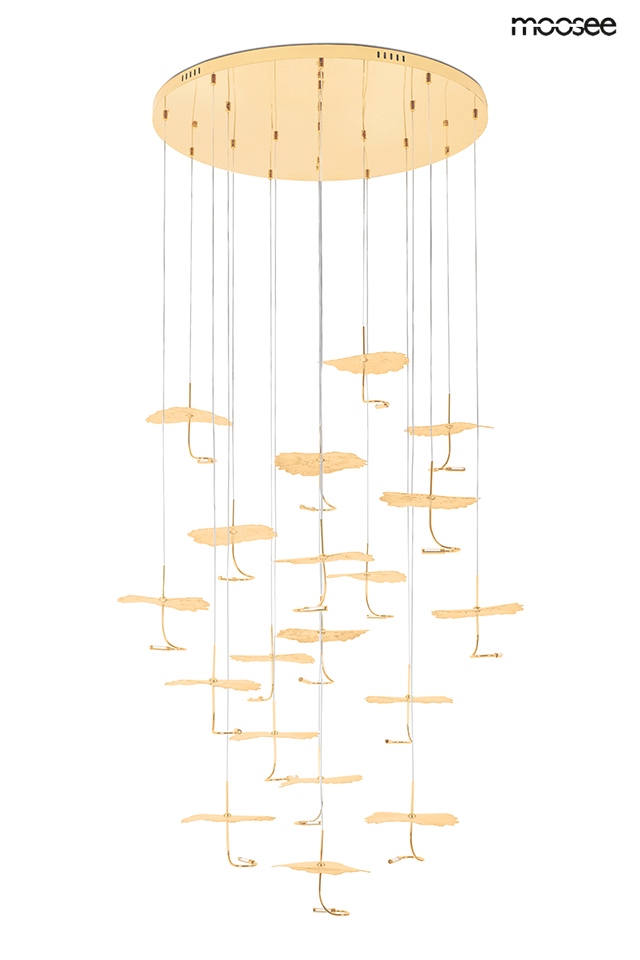 Produse - Pendul Leafs Disc 100x100x200 cm, Oțel Auriu - Moosee