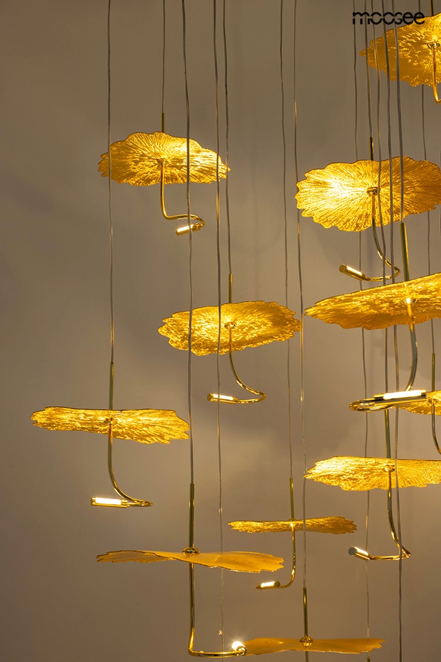 Pendul Leafs Disc 100x100x200 cm, Oțel Auriu - Moosee [3]