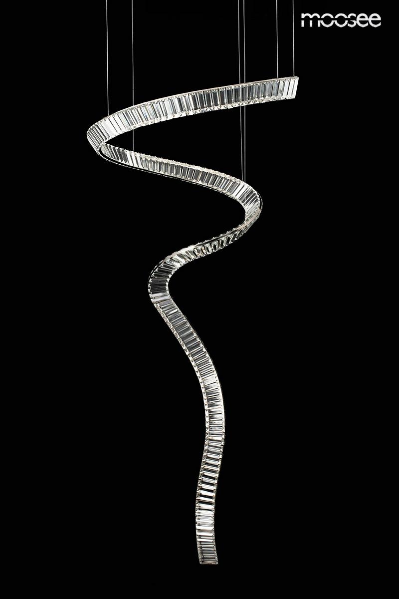 Pendul Wave Cordon 1A 80x80x370 cm, Oțel și Cristale Crom - Moosee [14]