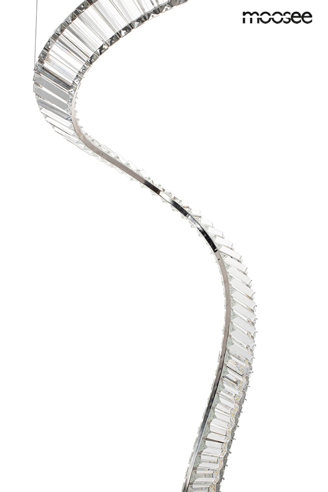 Pendul Wave Cordon 1A 80x80x370 cm, Oțel și Cristale Crom - Moosee [5]