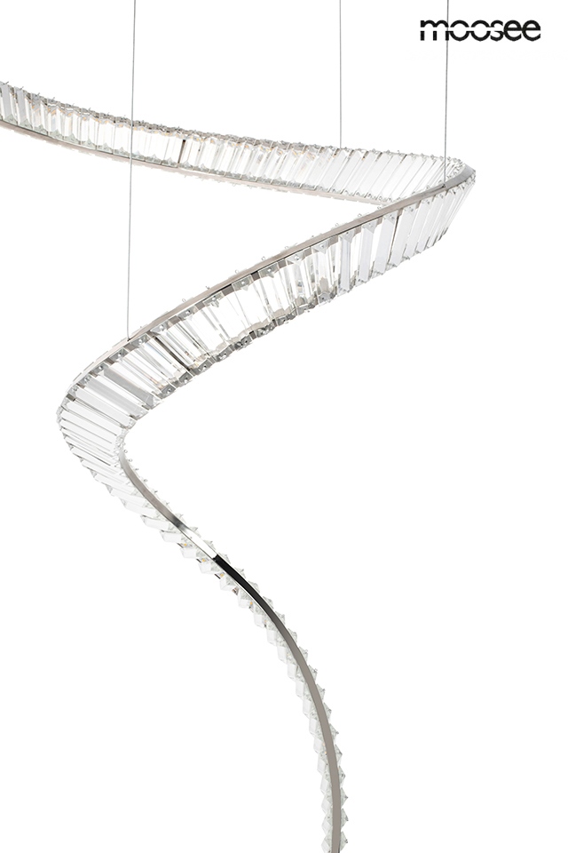 Pendul Wave Cordon 1A 80x80x370 cm, Oțel și Cristale Crom - Moosee [8]