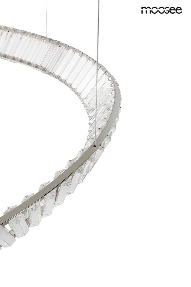 Pendul Wave Cordon 1A 80x80x370 cm, Oțel și Cristale Crom - Moosee [7]