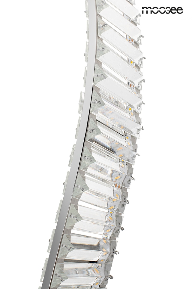 Pendul Wave Cordon 1A 80x80x370 cm, Oțel și Cristale Crom - Moosee [9]