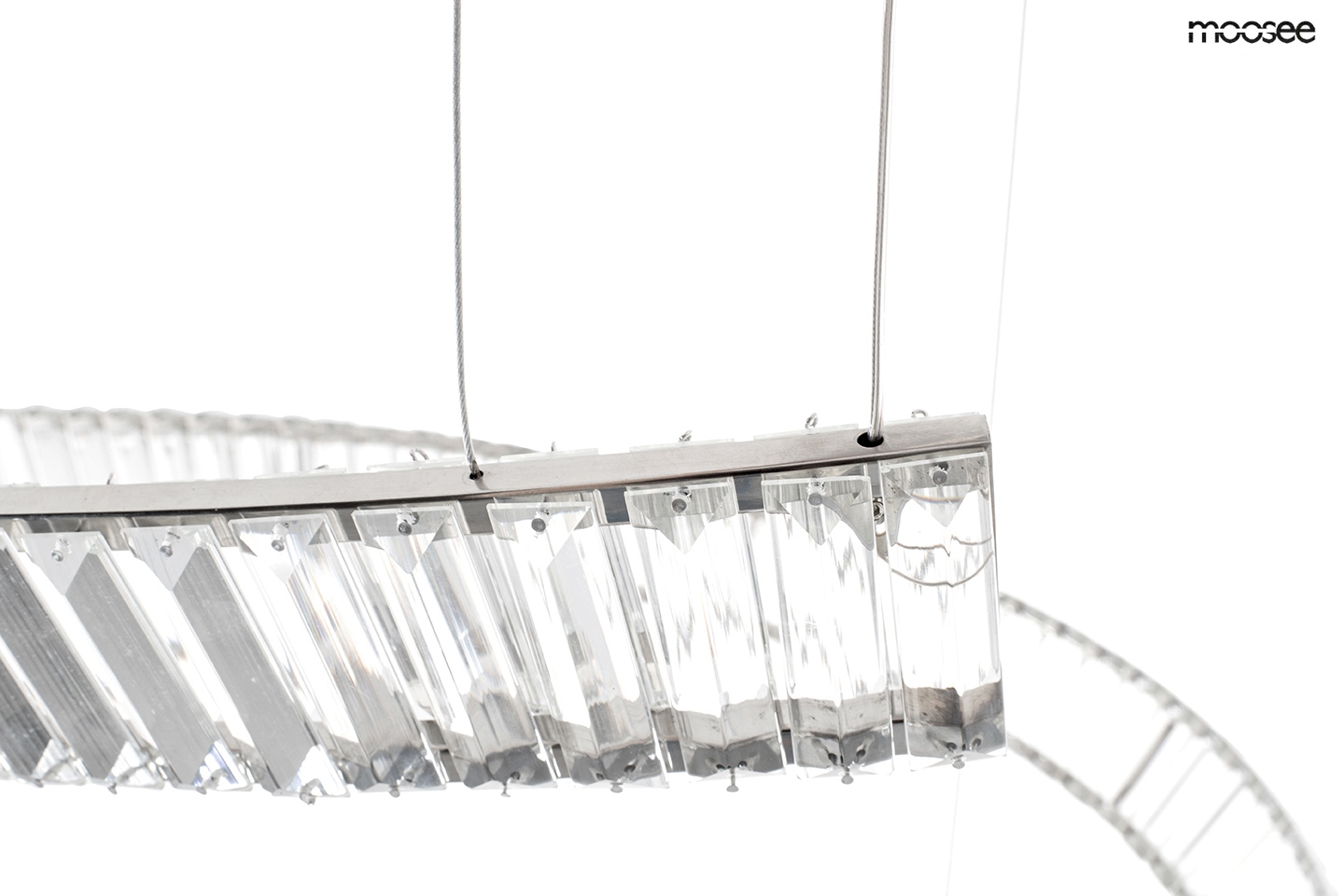 Pendul Wave Cordon 1A 80x80x370 cm, Oțel și Cristale Crom - Moosee [10]