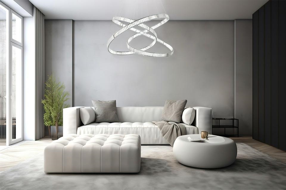 Pendul Wave 130x130x290 cm, Oțel și Cristale - Moosee [10]