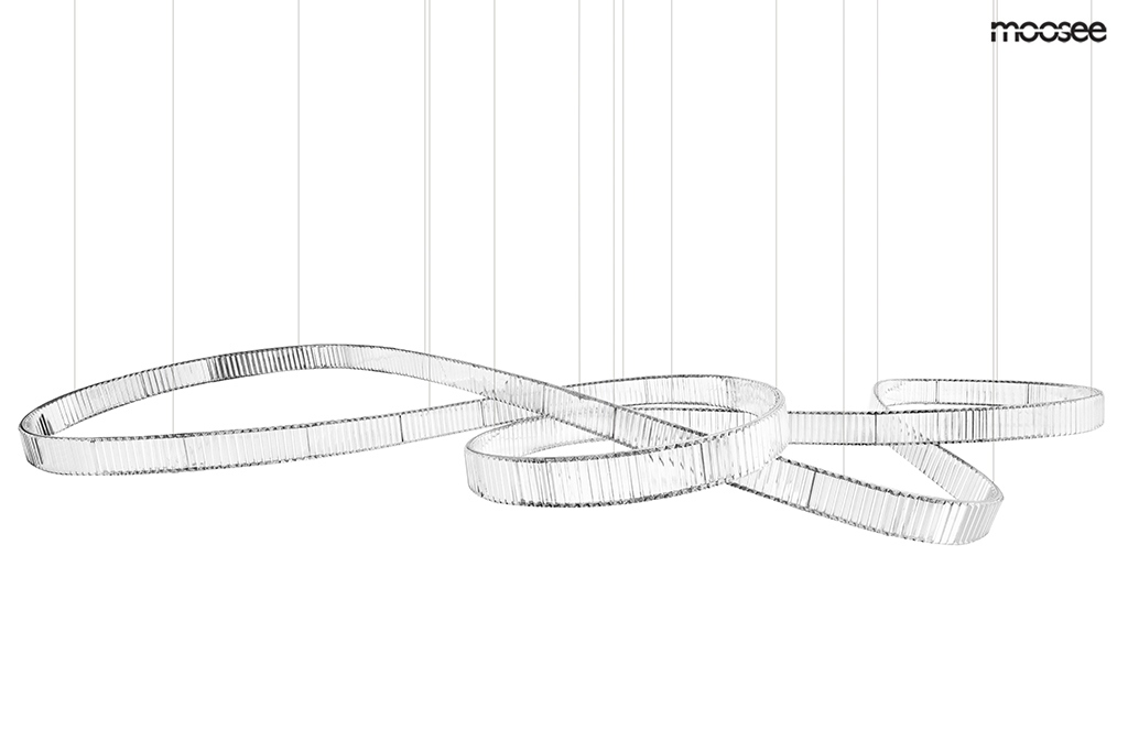 Produse - Pendul Wave 380x125x220 cm, Oțel și Cristal Crom - Moosee