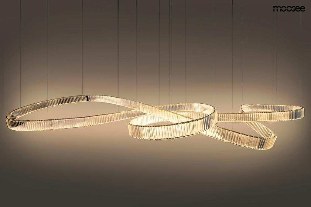 Pendul Wave 380x125x220 cm, Oțel și Cristal Crom - Moosee [2]