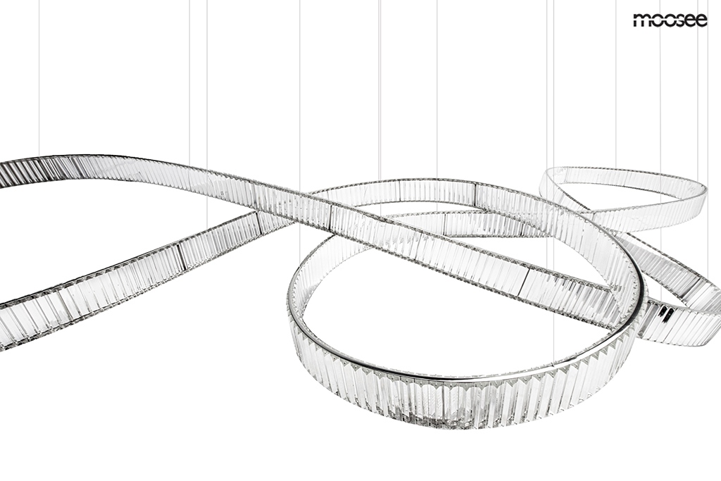 Pendul Wave 380x125x220 cm, Oțel și Cristal Crom - Moosee [3]