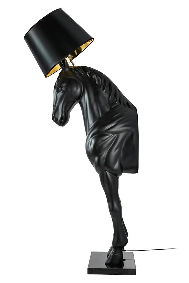 Produse - Lampadar Horse Stand M 45x64x185 cm, Fibră de Sticlă Negru Mat - Moosee