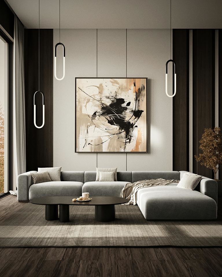 Pendul Puzo S 13,5x13x260 cm, Metal Negru - Moosee [6]