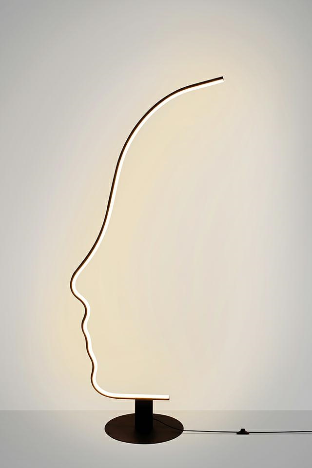 Lampadar Face Floor 68x37x161 cm, Oțel și Aluminiu Negru - Moosee [3]